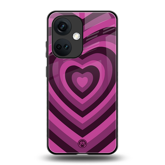 y2k burgundy hearts aesthetic back phone cover | glass case for oneplus nord ce 3