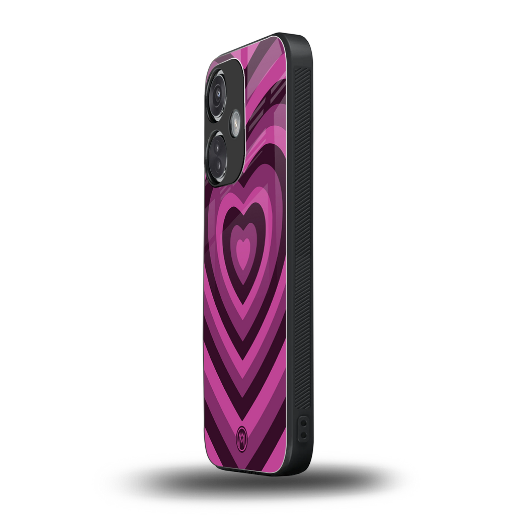 y2k burgundy hearts aesthetic back phone cover | glass case for oneplus nord ce 3