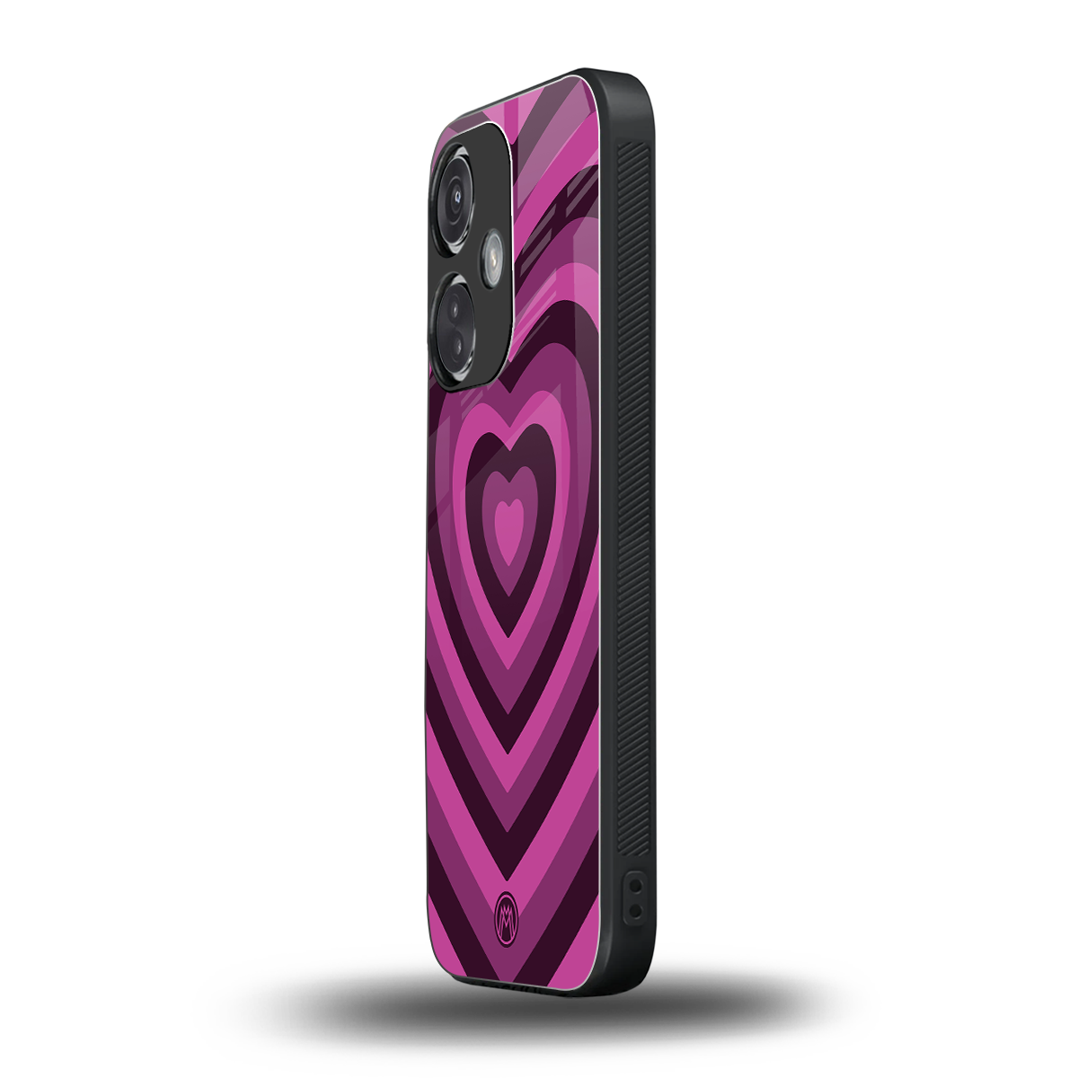 y2k burgundy hearts aesthetic back phone cover | glass case for oneplus nord ce 3