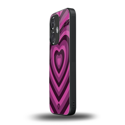 y2k burgundy hearts aesthetic back phone cover | glass case for oneplus nord ce 3