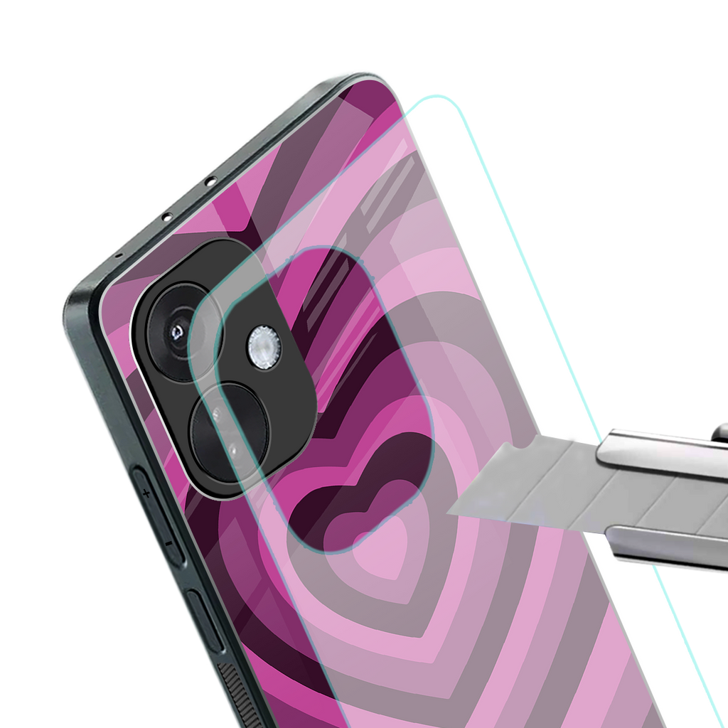 y2k burgundy hearts aesthetic back phone cover | glass case for oneplus nord ce 3