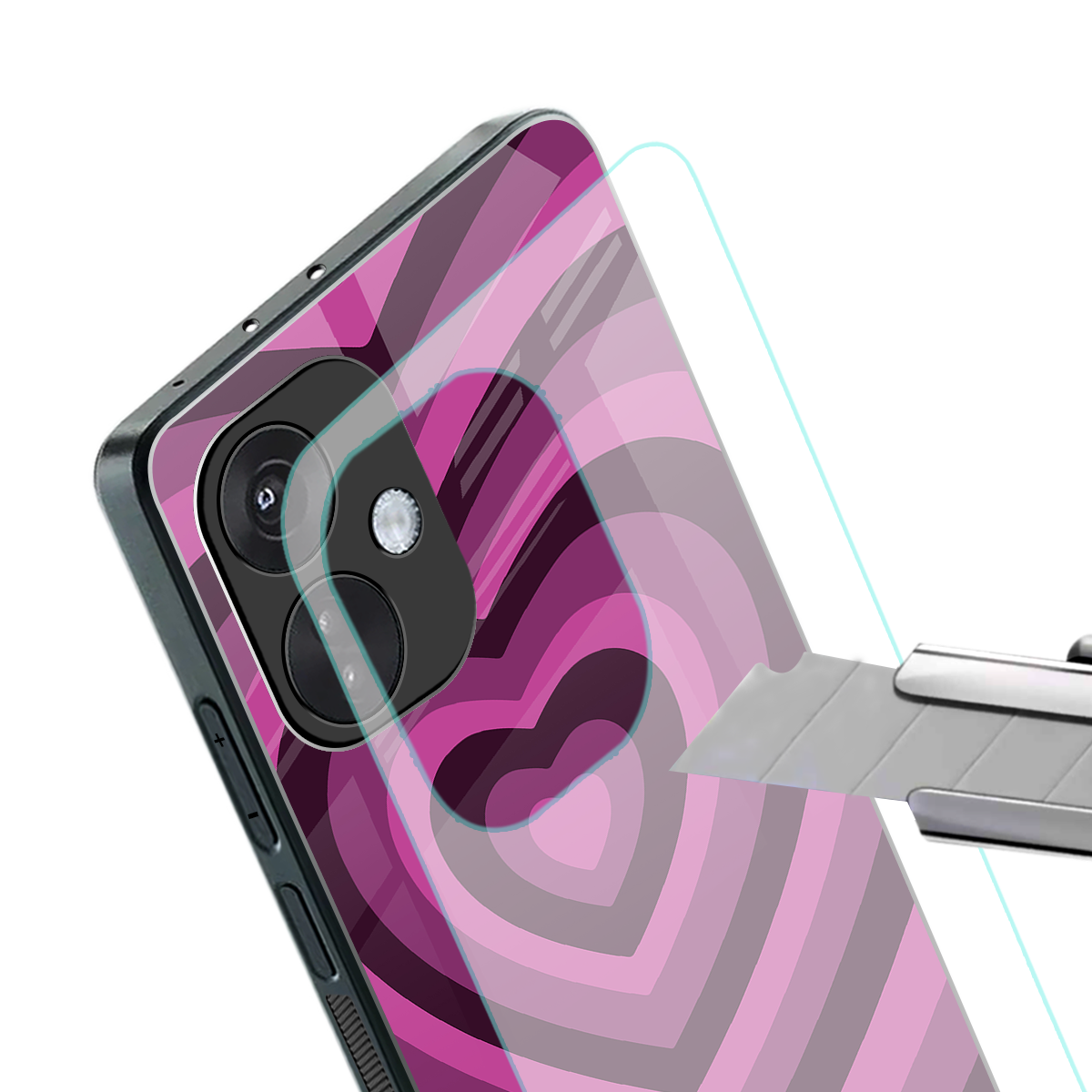 y2k burgundy hearts aesthetic back phone cover | glass case for oneplus nord ce 3