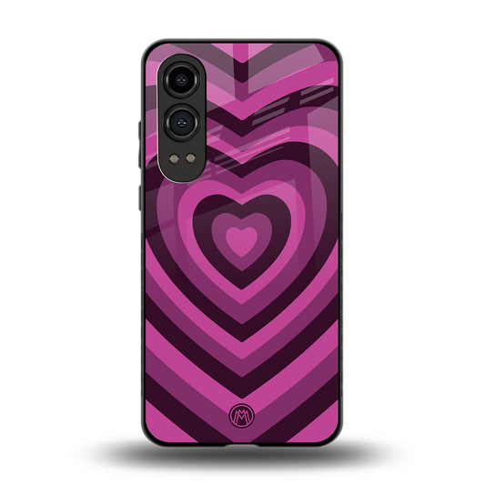 y2k burgundy hearts aesthetic back phone cover | glass case for oneplus nord ce 4 lite
