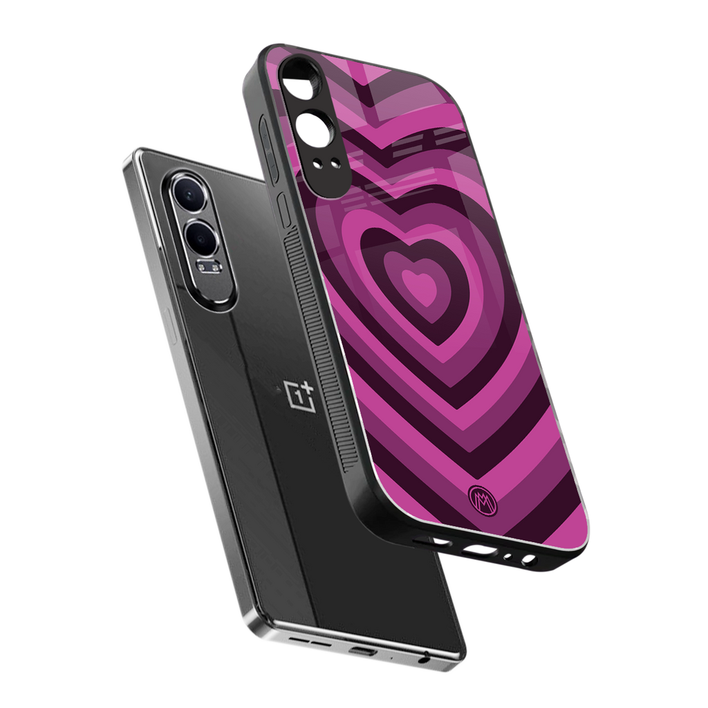 y2k burgundy hearts aesthetic back phone cover | glass case for oneplus nord ce 4 lite