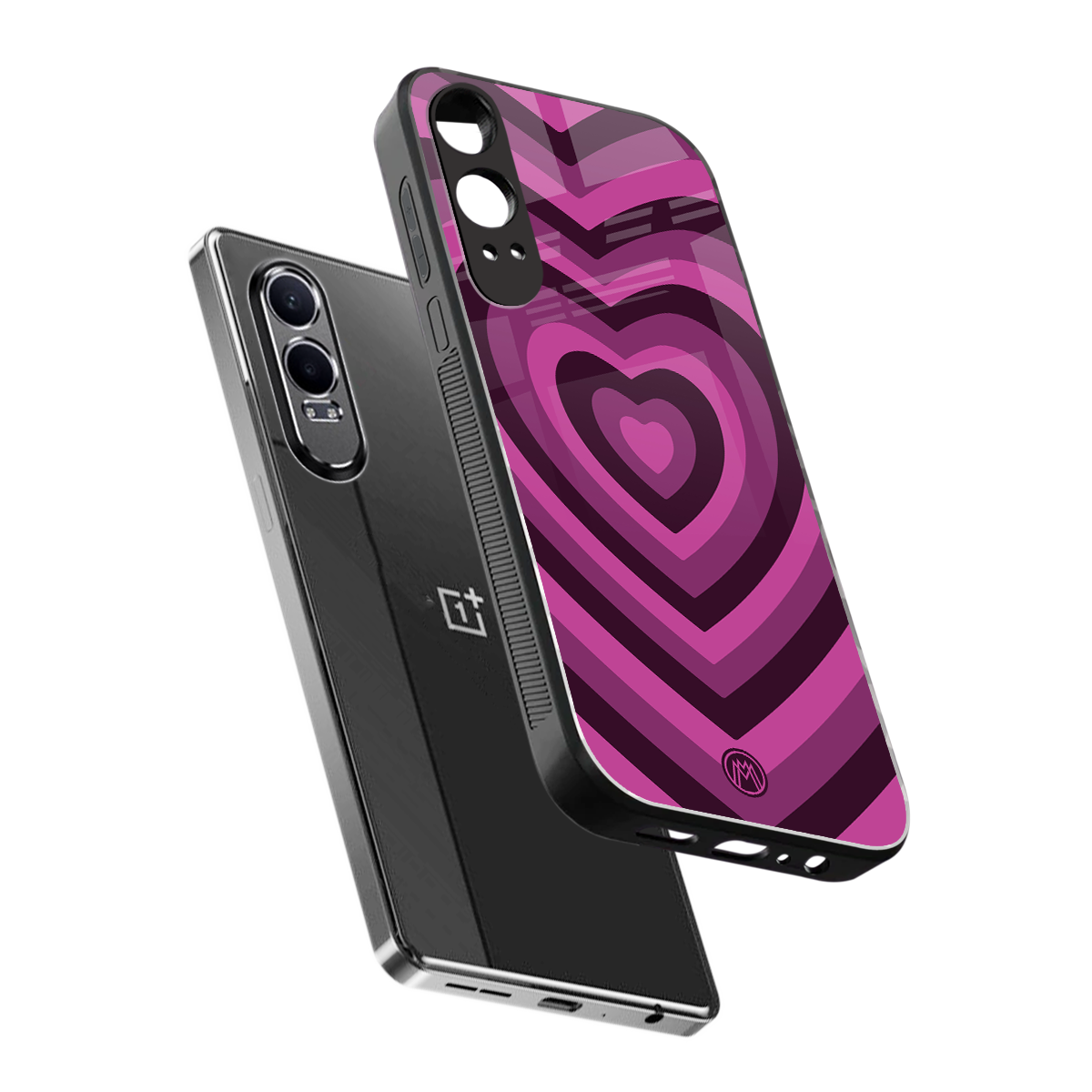 y2k burgundy hearts aesthetic back phone cover | glass case for oneplus nord ce 4 lite
