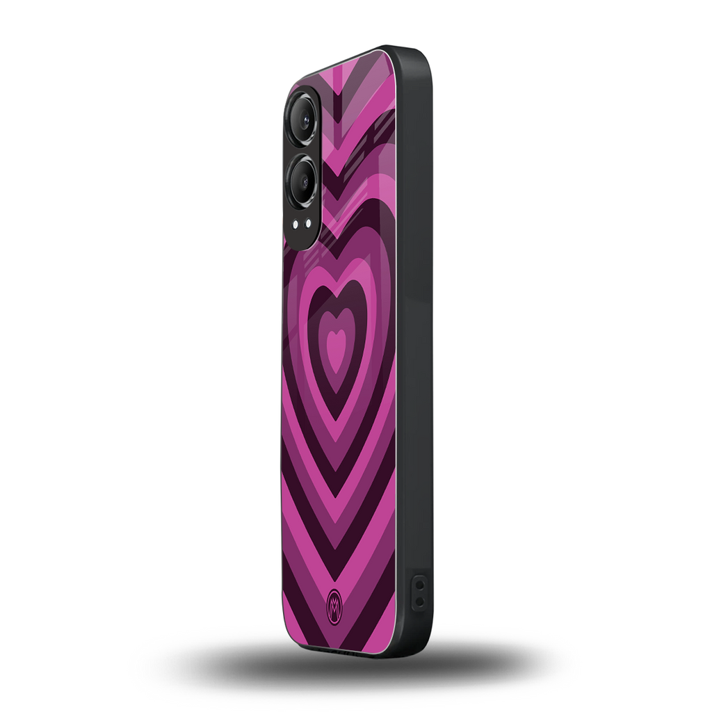 y2k burgundy hearts aesthetic back phone cover | glass case for oneplus nord ce 4 lite