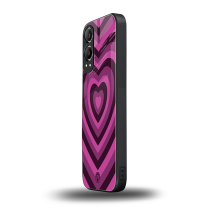 y2k burgundy hearts aesthetic back phone cover | glass case for oneplus nord ce 4 lite