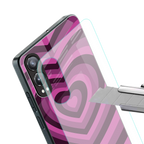 y2k burgundy hearts aesthetic back phone cover | glass case for oneplus nord ce 4 lite