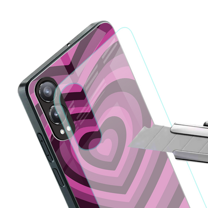 y2k burgundy hearts aesthetic back phone cover | glass case for oneplus nord ce 4 lite