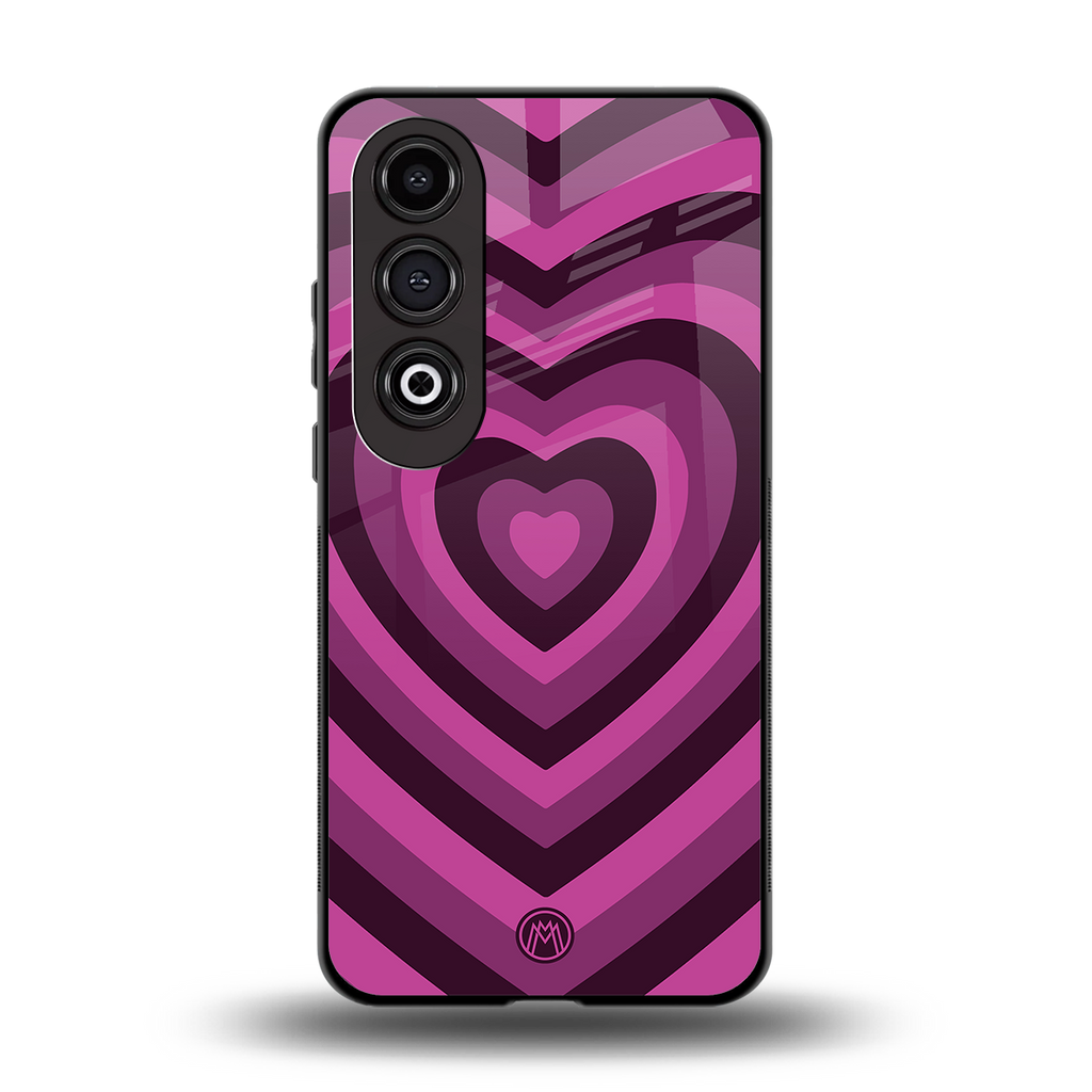 y2k burgundy hearts aesthetic back phone cover | glass case for oneplus nord ce 4