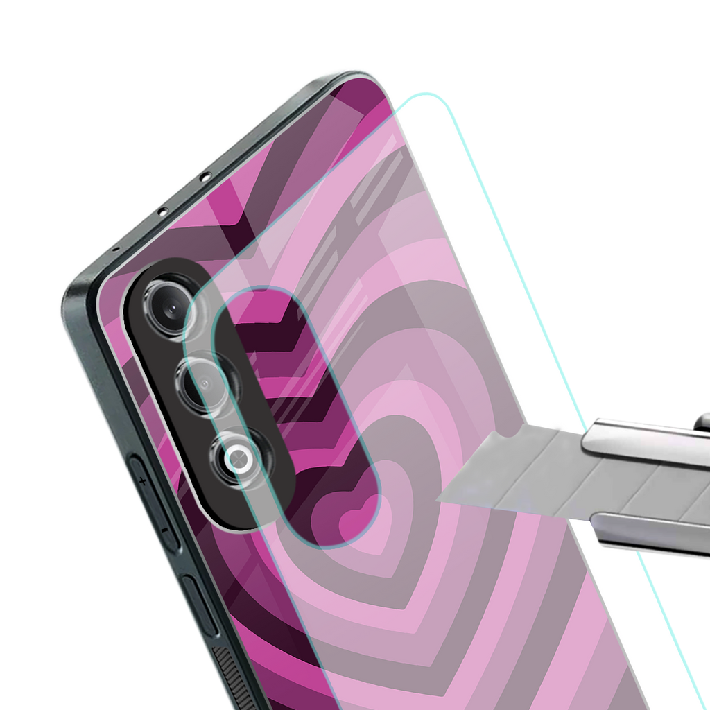 y2k burgundy hearts aesthetic back phone cover | glass case for oneplus nord ce 4