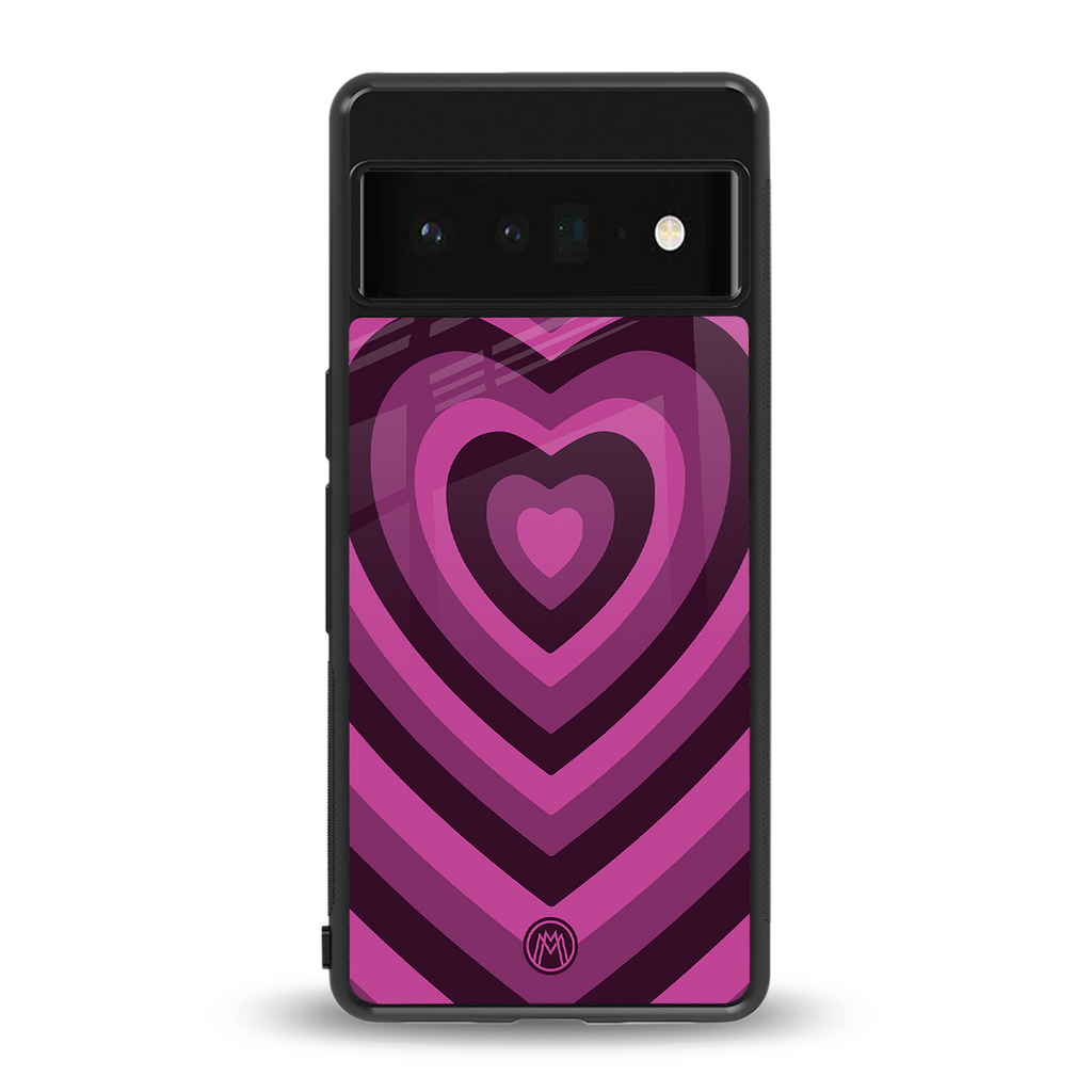 y2k burgundy hearts aesthetic back phone cover | glass case for google pixel 6 pro