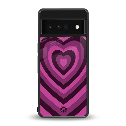 y2k burgundy hearts aesthetic back phone cover | glass case for google pixel 6 pro