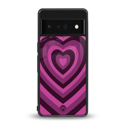 y2k burgundy hearts aesthetic back phone cover | glass case for google pixel 6 pro