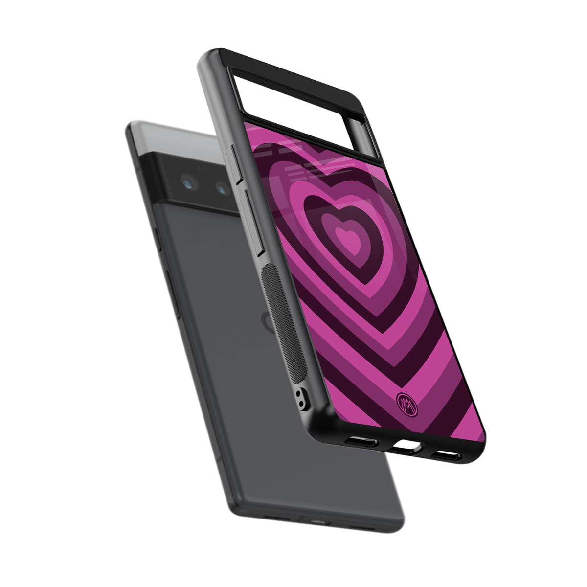 y2k burgundy hearts aesthetic back phone cover | glass case for google pixel 6 pro