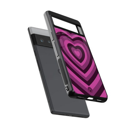 y2k burgundy hearts aesthetic back phone cover | glass case for google pixel 6 pro