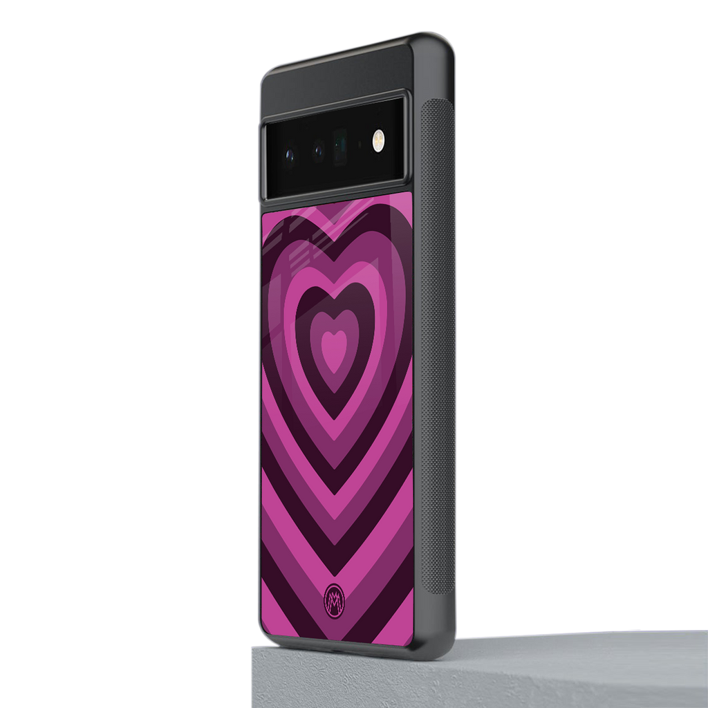 y2k burgundy hearts aesthetic back phone cover | glass case for google pixel 6 pro