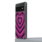 y2k burgundy hearts aesthetic back phone cover | glass case for google pixel 6 pro
