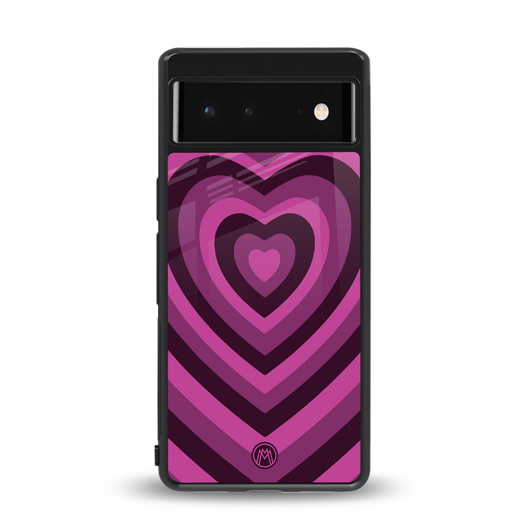 y2k burgundy hearts aesthetic back phone cover | glass case for google pixel 6