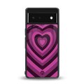y2k burgundy hearts aesthetic back phone cover | glass case for google pixel 6
