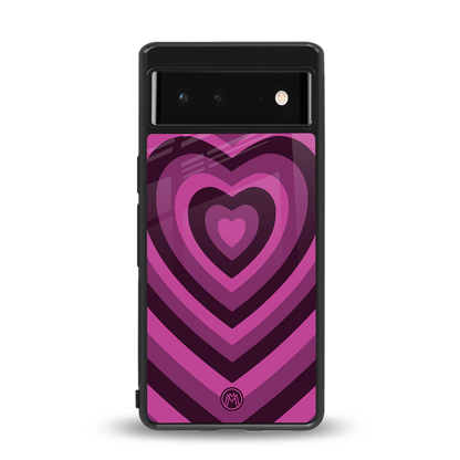 y2k burgundy hearts aesthetic back phone cover | glass case for Google Pixel 6A