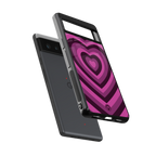 y2k burgundy hearts aesthetic back phone cover | glass case for Google Pixel 6A