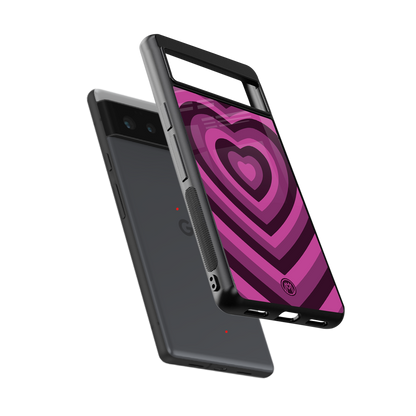 y2k burgundy hearts aesthetic back phone cover | glass case for Google Pixel 6A