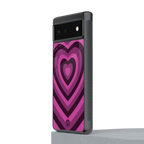 y2k burgundy hearts aesthetic back phone cover | glass case for google pixel 6