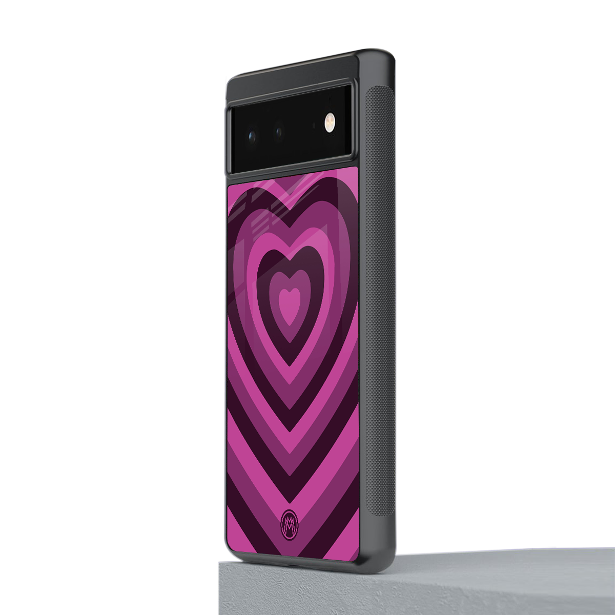 y2k burgundy hearts aesthetic back phone cover | glass case for google pixel 6
