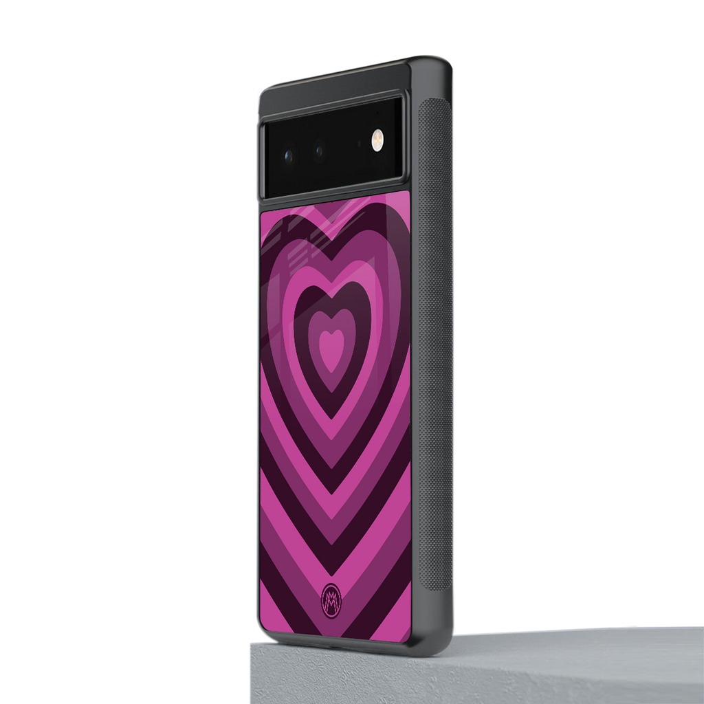 y2k burgundy hearts aesthetic back phone cover | glass case for Google Pixel 6A
