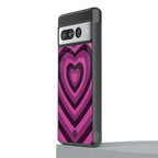 y2k burgundy hearts aesthetic back phone cover | glass case for google pixel 7 pro