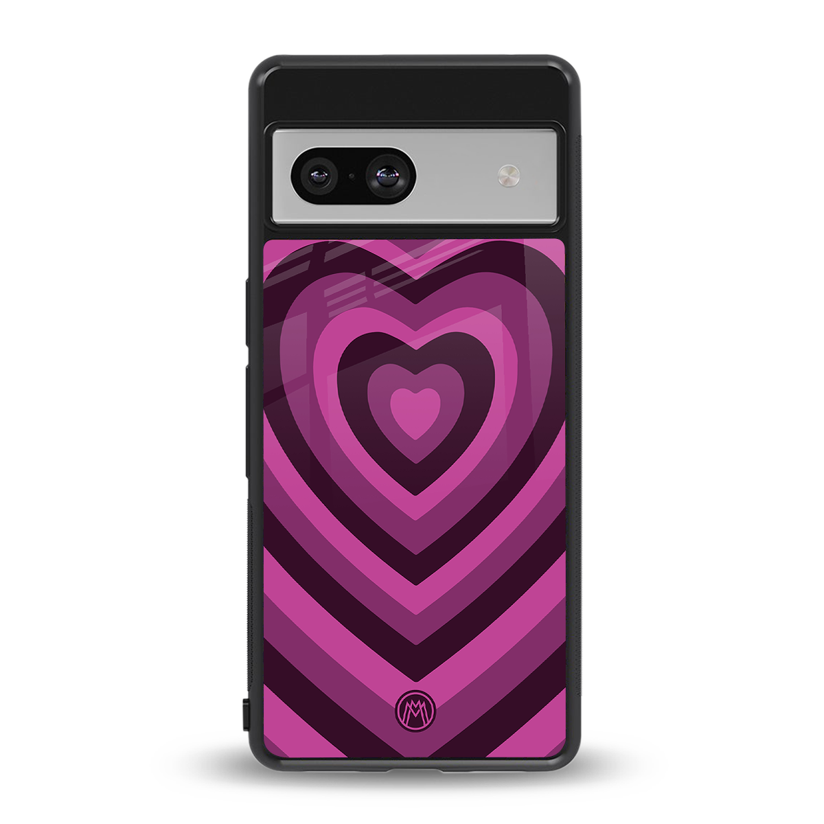 y2k burgundy hearts aesthetic back phone cover | glass case for Google Pixel 7