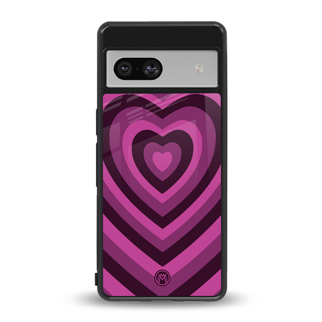 y2k burgundy hearts aesthetic back phone cover | glass case for Google Pixel 7A