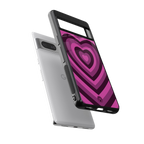 y2k burgundy hearts aesthetic back phone cover | glass case for Google Pixel 7A