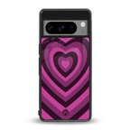 y2k burgundy hearts aesthetic back phone cover | glass case for google pixel 8 pro