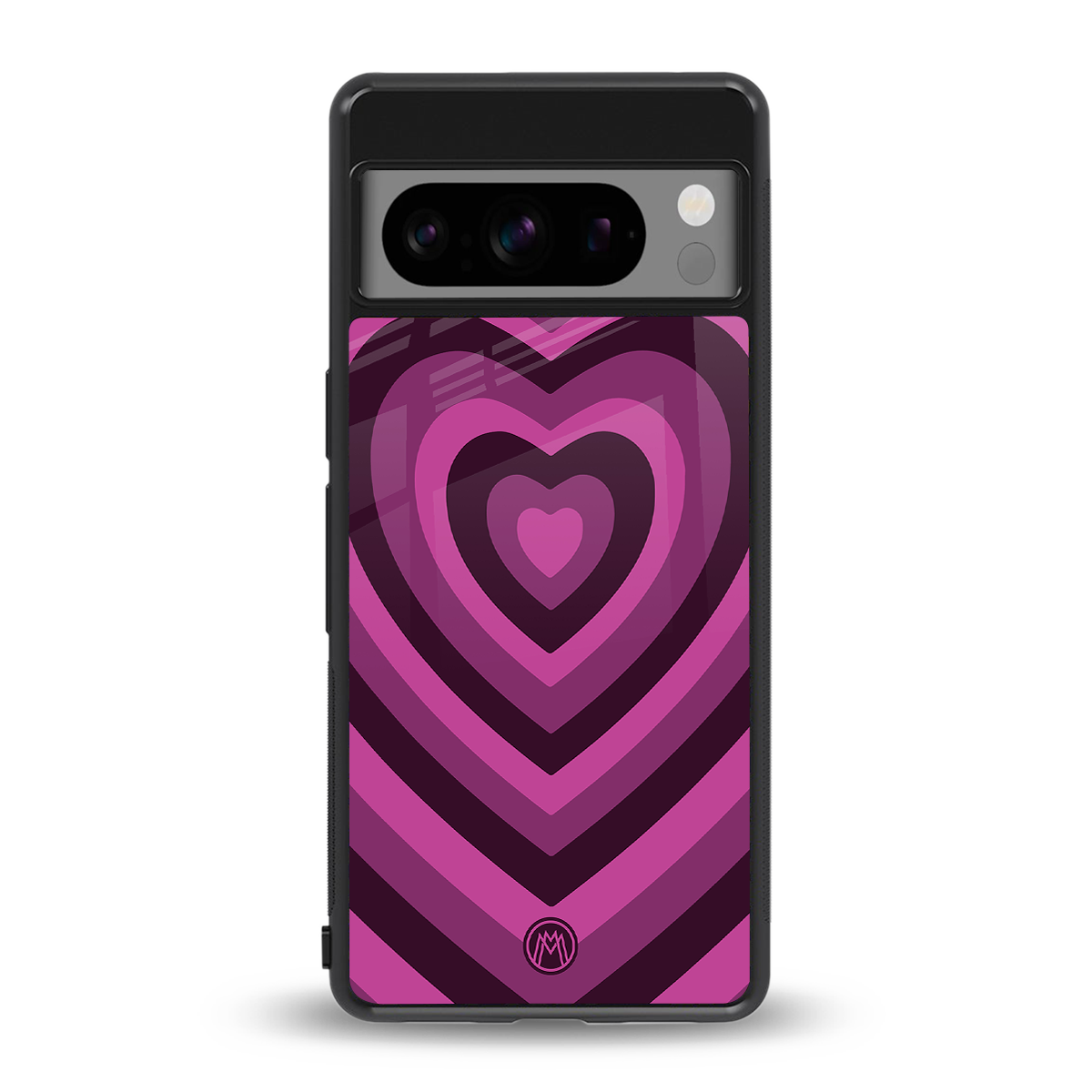 y2k burgundy hearts aesthetic back phone cover | glass case for google pixel 8 pro