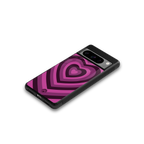 y2k burgundy hearts aesthetic back phone cover | glass case for google pixel 8 pro