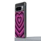 y2k burgundy hearts aesthetic back phone cover | glass case for google pixel 8 pro