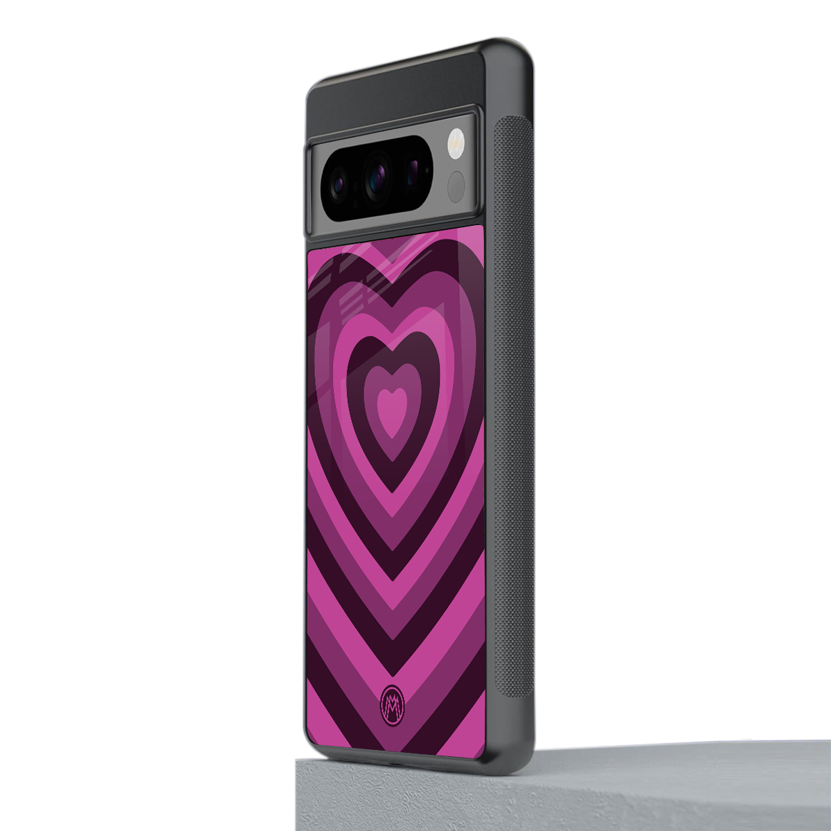 y2k burgundy hearts aesthetic back phone cover | glass case for google pixel 8 pro