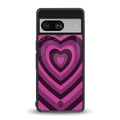 y2k burgundy hearts aesthetic back phone cover | glass case for Google Pixel 8