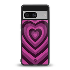 y2k burgundy hearts aesthetic back phone cover | glass case for Google Pixel 8