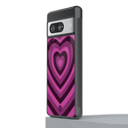 y2k burgundy hearts aesthetic back phone cover | glass case for Google Pixel 8