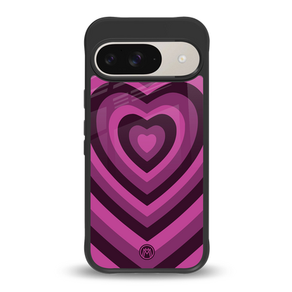 y2k burgundy hearts aesthetic back phone cover | glass case for google pixel 9