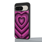 y2k burgundy hearts aesthetic back phone cover | glass case for google pixel 9