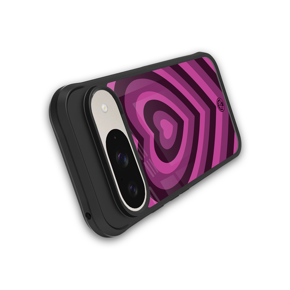 y2k burgundy hearts aesthetic back phone cover | glass case for google pixel 9