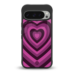 y2k burgundy hearts aesthetic back phone cover | glass case for google pixel 9 pro xl