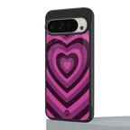 y2k burgundy hearts aesthetic back phone cover | glass case for google pixel 9 pro xl