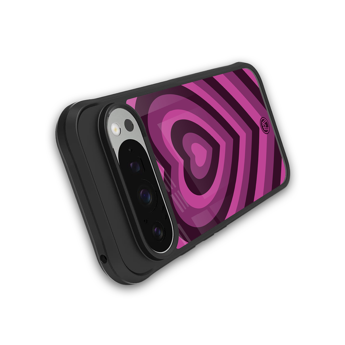 y2k burgundy hearts aesthetic back phone cover | glass case for google pixel 9 pro xl
