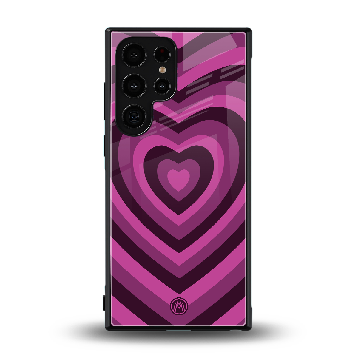 y2k burgundy hearts aesthetic back phone cover | glass case for samsung galaxy s24 ultra