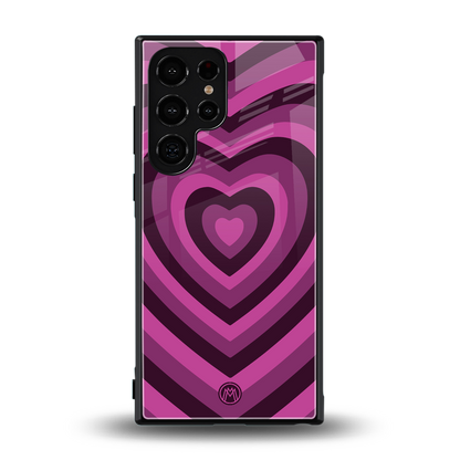 y2k burgundy hearts aesthetic back phone cover | glass case for samsung galaxy s24 ultra